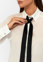 Блуза Ornella из итальянского батиста с шелком белая