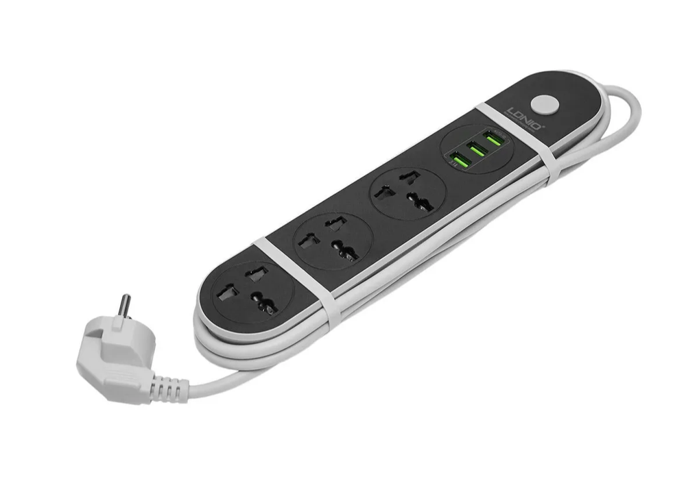 Фильтр сетевой LDNIO SC3301 (3роз./3USB/1.6М.) Евровилка