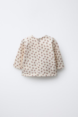 ZARA ФУТБОЛКА С МЕДВЕЖАТАМИ, ЭКРЮ