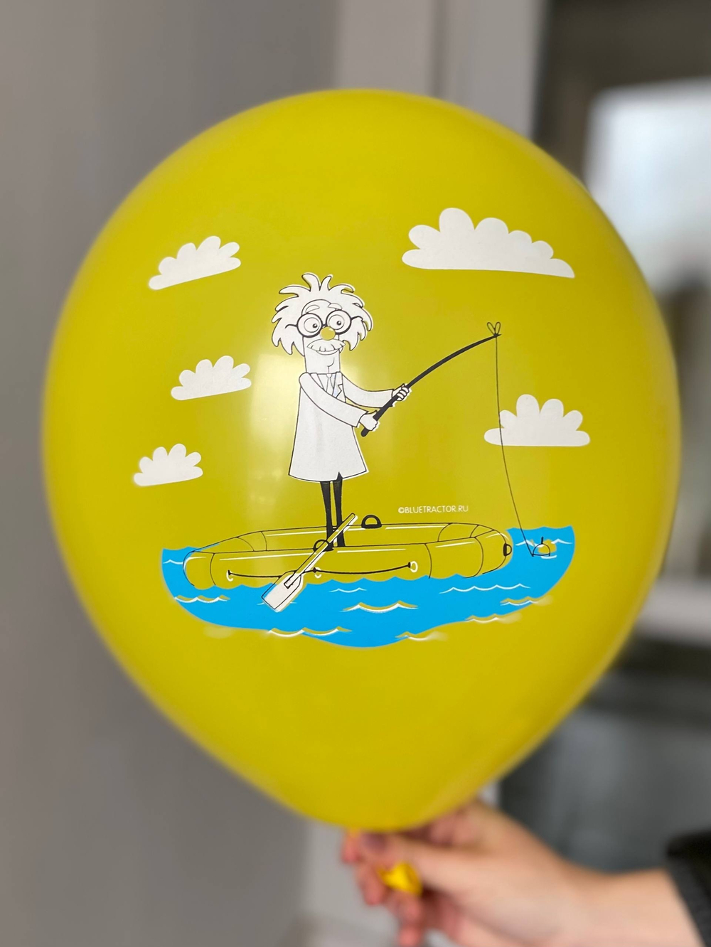 Воздушный шар с рисунком Синий трактор цвет в ассортименте 35см ПАЛИТРА №4348