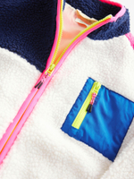 Куртка флисовая на молнии для девочки Next B50-691, Розовый, Белый