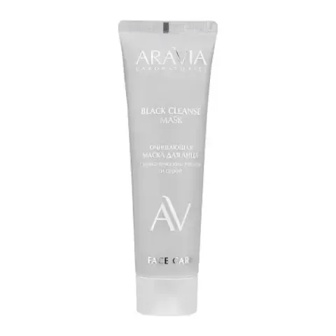 Очищающая маска для лица с вулканическим пеплом и серой BLACK CLEANSE MASK, 100 мл ARAVIA Laboratories