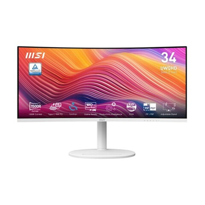 Монитор MSI Modern MD342CQPW 34" 21:9 UWQHD (3440x1440) VA Curve 1500R, 1ms (MPRT), 120Hz, белый