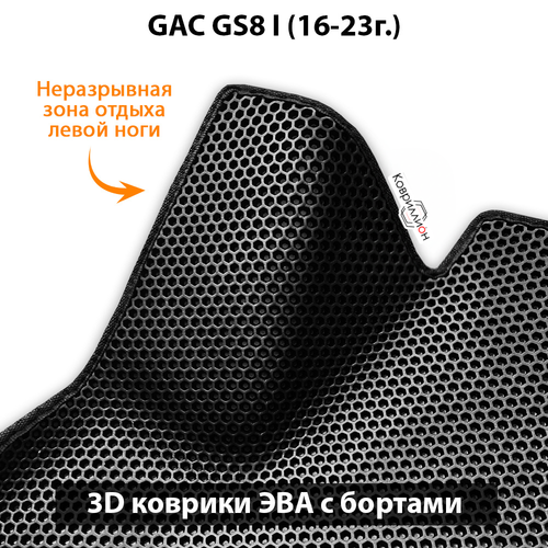 Передние автомобильные коврики ЭВА с бортами для GAC GS8 I (16-23г.)