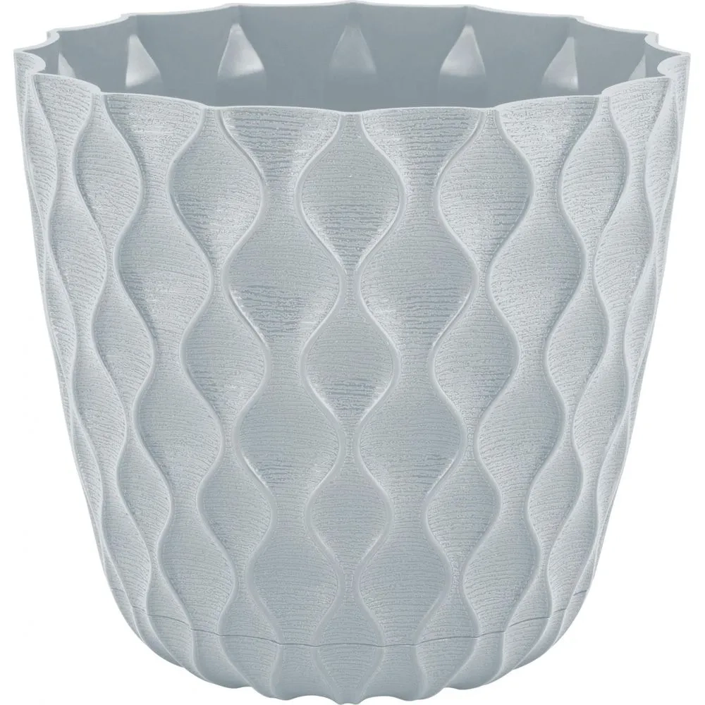 Горшок для цветов InGreen Wave с дренажной сеткой и съемным поддоном 0,65л, D115мм, Утренн