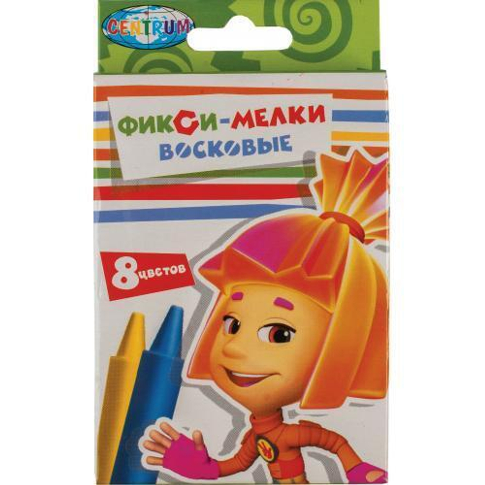 Мелки восковые 8цв. "Фиксики" (Центрум)