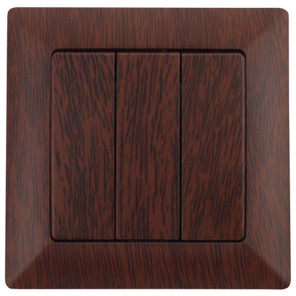 4-106-10 Intro Выключатель тройной, 10А-250В, СУ, Solo, венге
