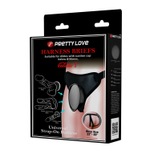 Черные трусики харнесс с платформой Caludio I (Цвет: черный)