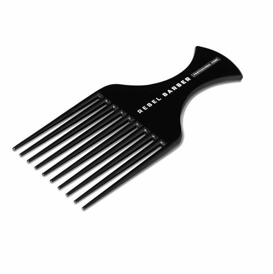 Премиальный гребень-афропик REBEL BARBER, AFRO COMB TOTAL BLACK