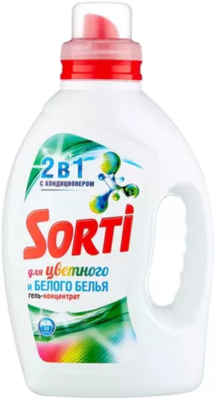 Гель для стирки Sorti для цветного и белого белья 2 в 1, 1.3 л