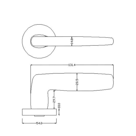 Размеры дверной ручки KAYA ZR