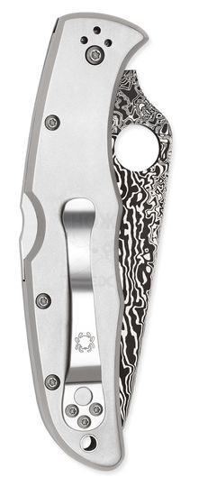 Складной нож Spyderco Endura 4 C10TIPD c клинком из стали Damascus DPS15 / VG-10, рукоять титан