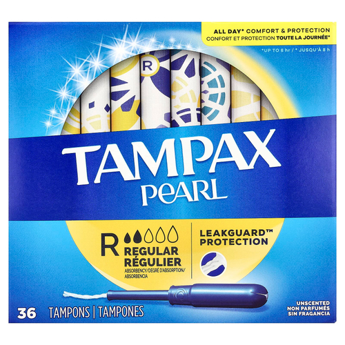 Tampax, Жемчуг, обычный, без запаха, 36 тампонов