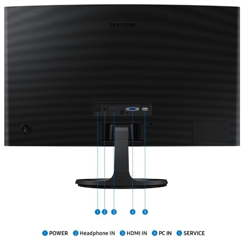 Монитор 24" Samsung LS24D364GAIXCI черный