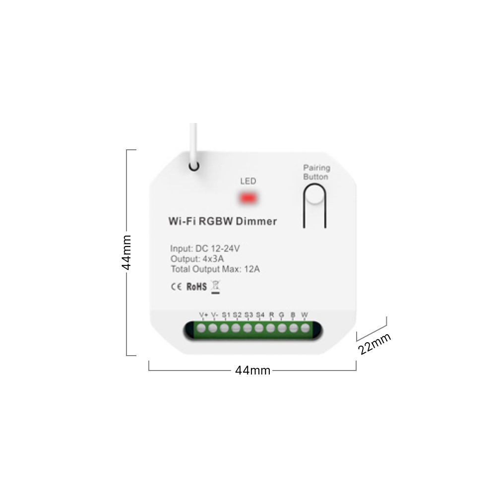 Реле RGBW диммер GRITT Core 2.0 в подрозетник 433 + WiFi, CR2205W