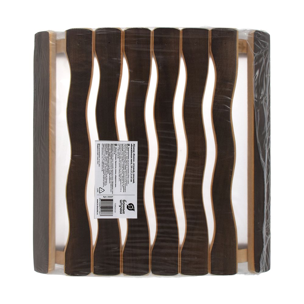 33337 Абажур для светильника угловой Банные штучки ВОЛНА, плоский, обожженная липа, 29,5х27,5х6 см