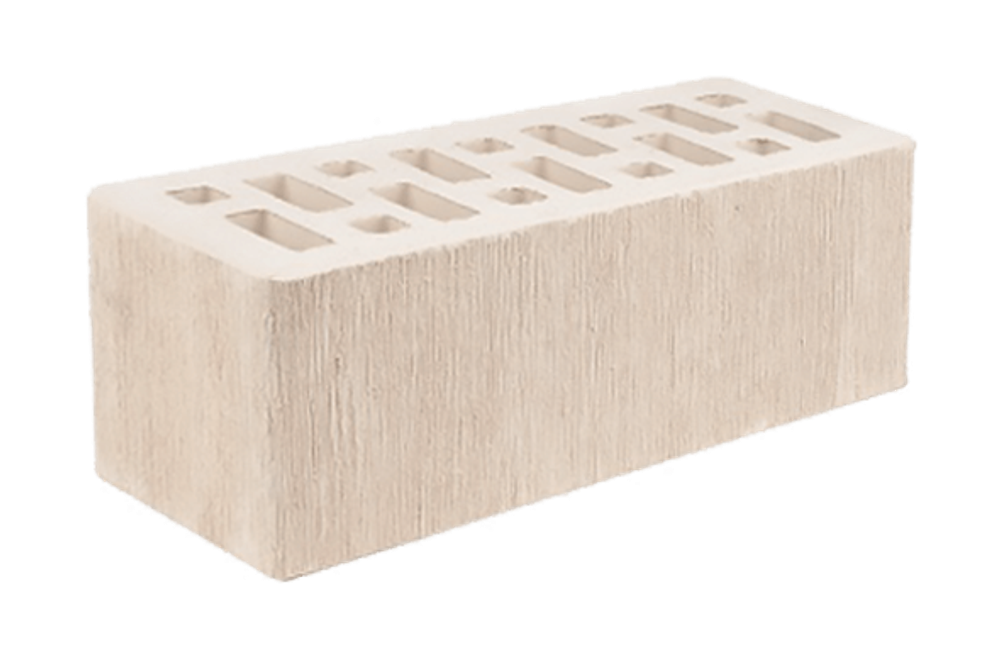 Кирпич лицевой Белый, Бархат, 1,4NF