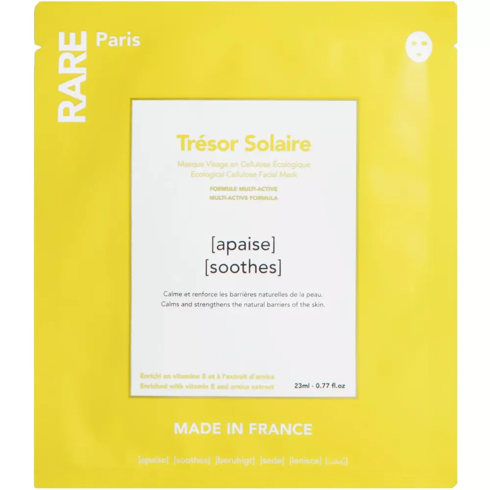 Маска тканевая для лица RARE Paris Tresor Solaire Soothes успокаивающая и укрепляющая 1 шт