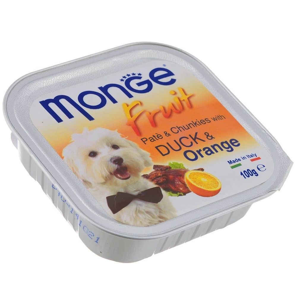 Monge Dog Fruit консервы для собак утка с апельсином 100 г