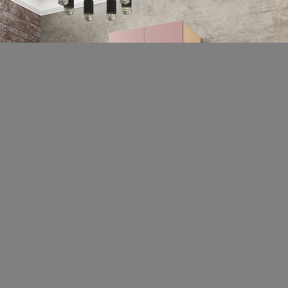 Шкаф Агератум МДФ двухсекционный с антресолью Лайн бохо (0,27) А10017 матовая - Дуб Сонома 3025  80*50*260