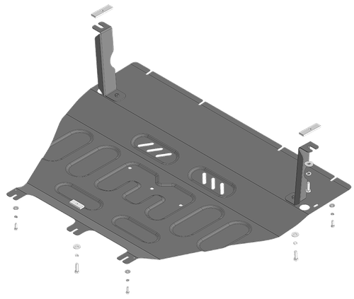 Усиленная защита радиатора, картера двигателя, КПП, раздаточной коробки (2 мм, сталь) для BAIC X55 2018- Motodor.78504