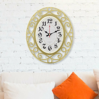 Часы настенные овальные 31*26см "Классика", корпус золотой