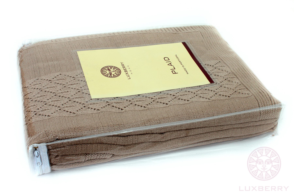 Элитный плед -покрывало Imperio 283 бежевый от Luxberry упаковка