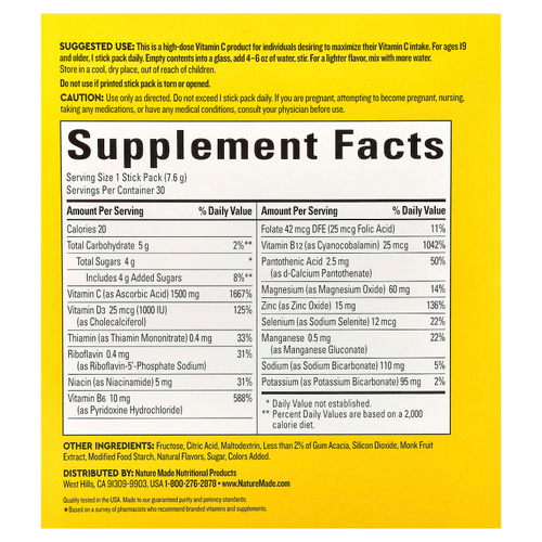 Nature Made, Wellblends™, Immune Max®, со вкусом апельсина, 30 пакетиков по 7,6 г (0,26 унции)