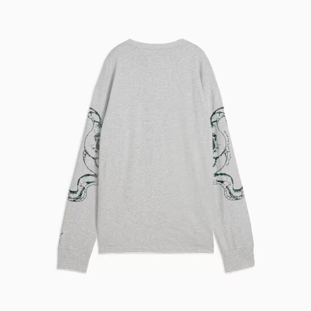 PUMA HOOPS X HARRY POTTER ФУТБОЛКА С ДЛИННЫМИ РУКАВАМИ, СВЕТЛО-СЕРЫЙ