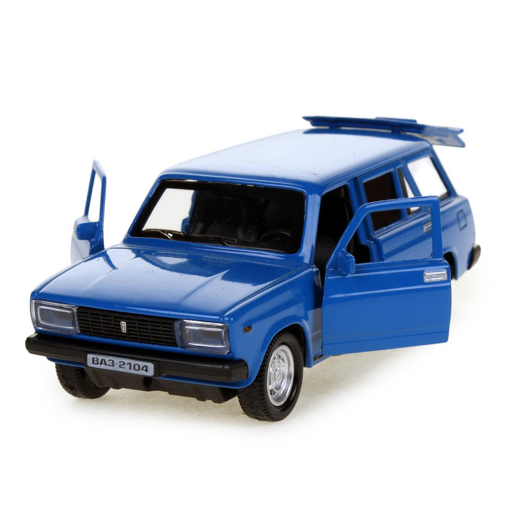 Модель ин. мет. "ВАЗ-2104 Жигули" 12см, открыв. двери, синий, коробка 2104-12-BU (Технопарк)
