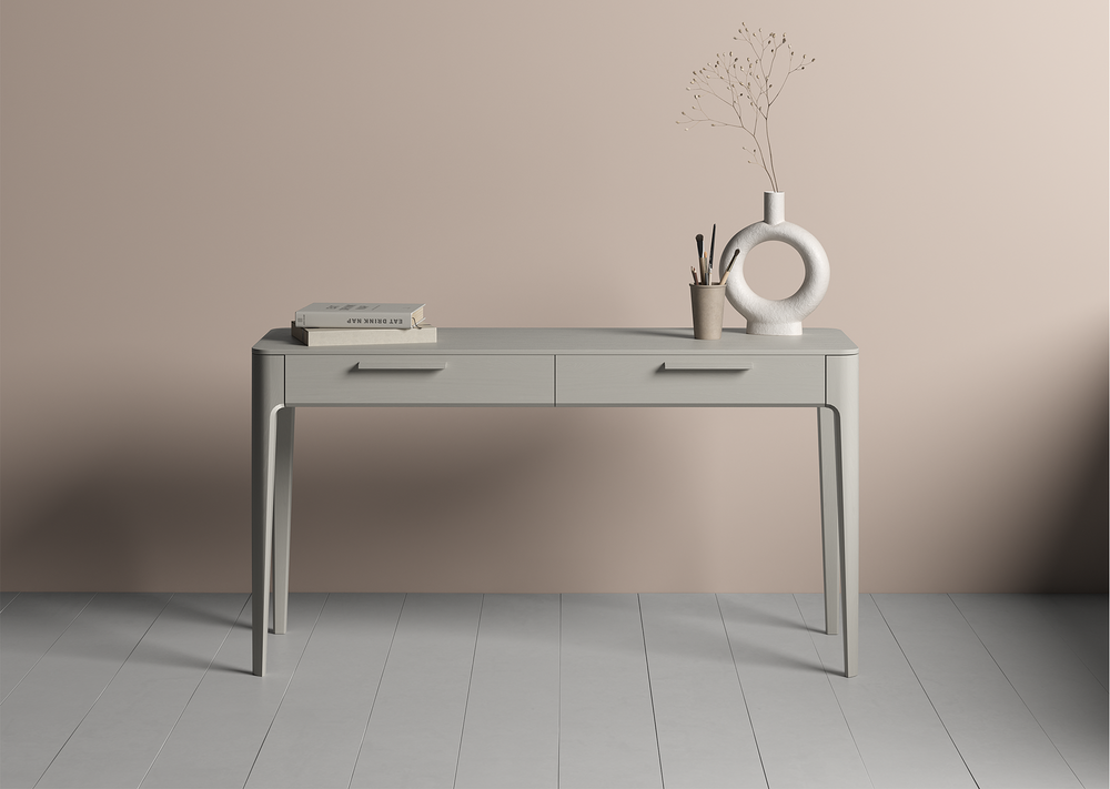 Консоль Type oak 2 ящика ширина 140 см (серо-бежевый)