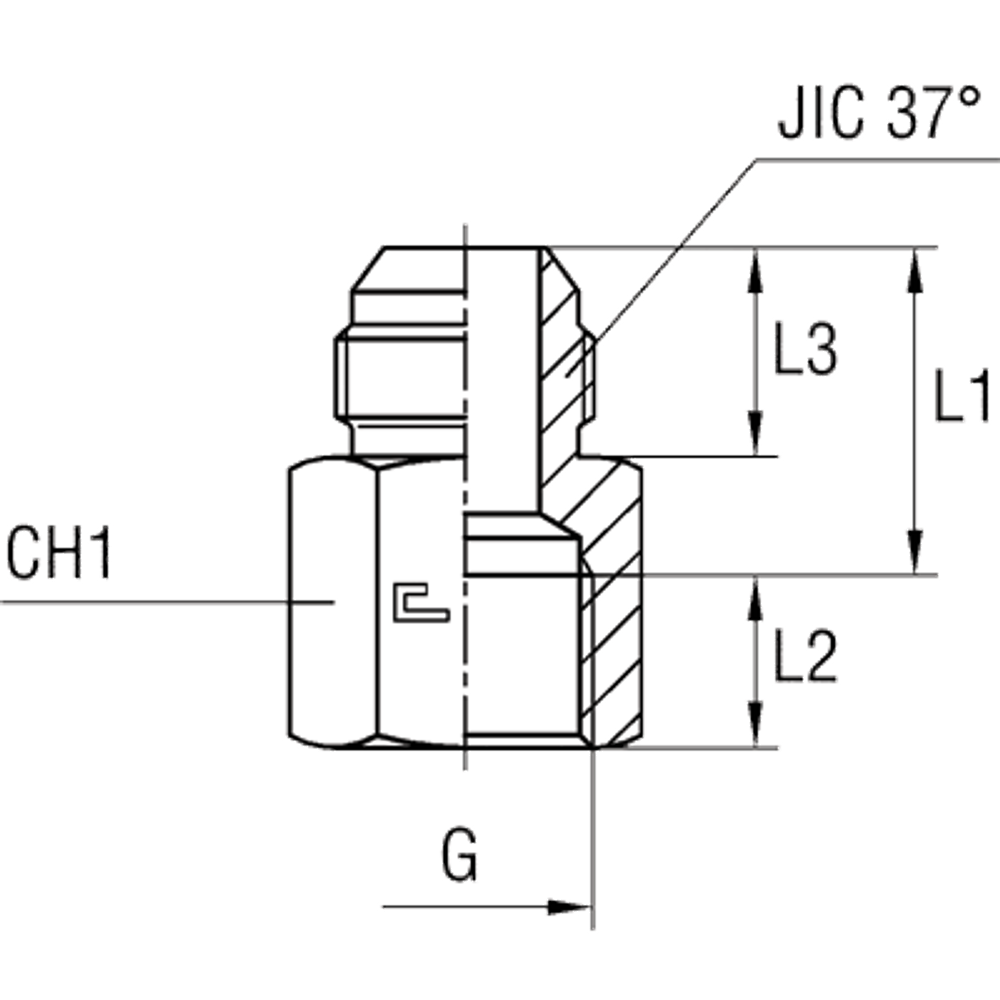 Соединение FS JIC 1.5/8" BSP1"