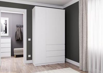 Шкаф Мори МШ 1200.1 Белый (ш1204*г478*в2100мм)