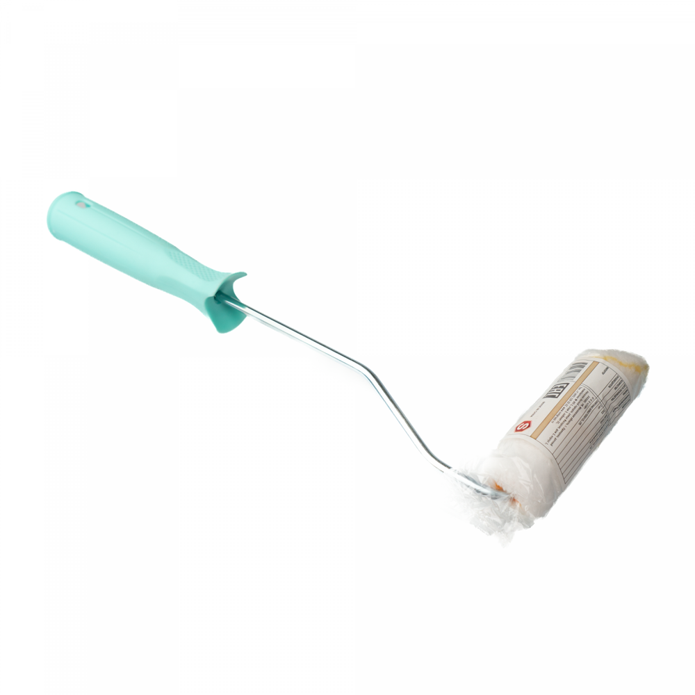 Валик малярный с пластиковой ручкой 100 мм, Ø16 мм, ворс 12 мм, бюгель Ø 6 мм Samtools