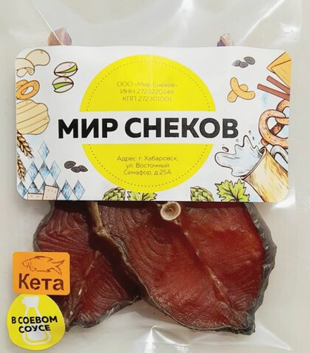 Ломтики Кеты сушено-вяленые в соевом соусе (4 шт.)