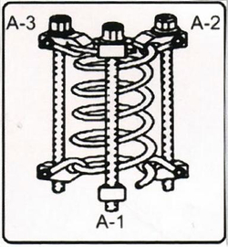KA-4014К комплект съемников пружин 3шт 300 мм