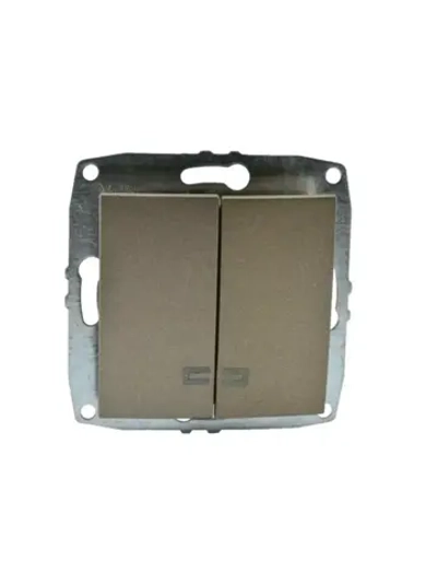 Выключатель 2-кл с подсветкой бронза