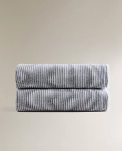 ZARA HOME ПЛЕД В ПОЛОСКУ, СИНИЙ