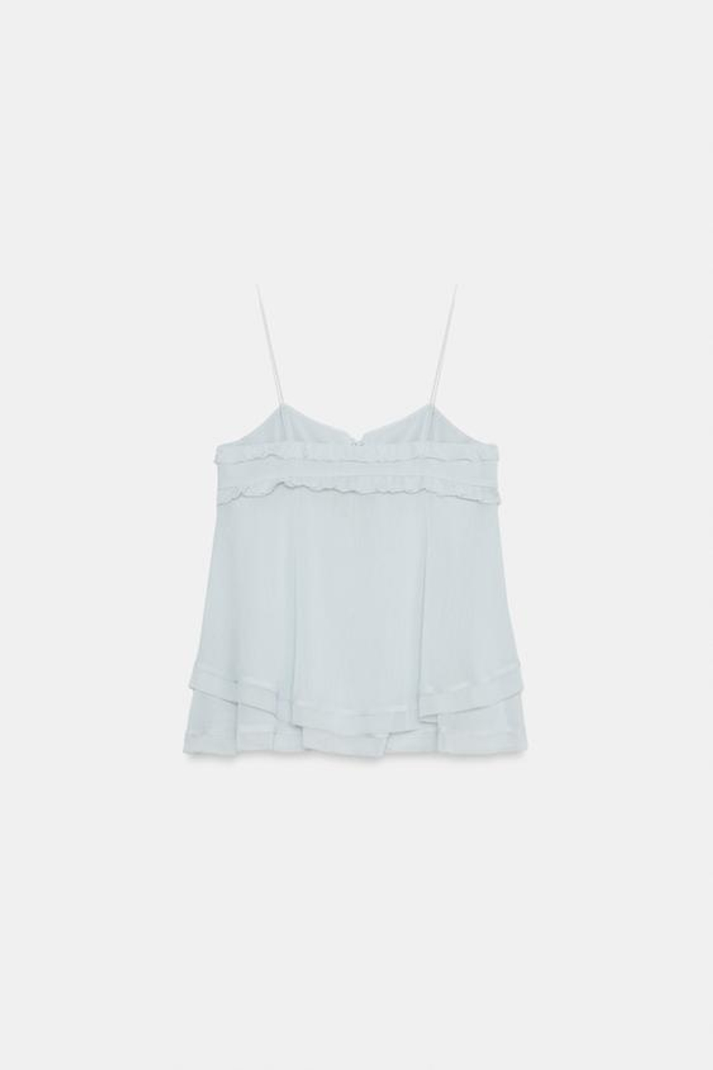 ZARA ТОП С ВОЛАНАМИ — ZW COLLECTION, ГОЛУБОЙ