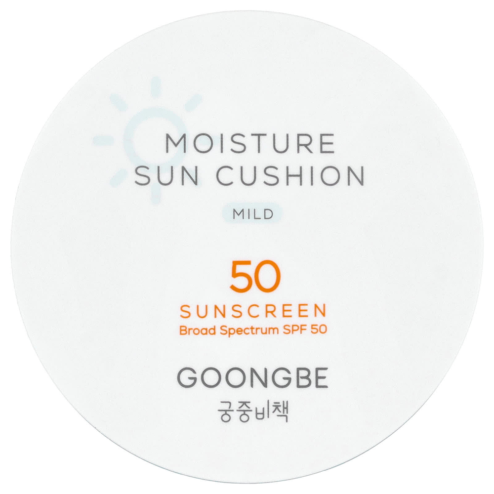 Goongbe, увлажняющий солнцезащитный крем, кушон, мягкое, SPF 50, 14 г (0,49 унции)