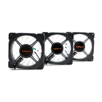 Комплект из 3 вентиляторов TESLA RGB120-XB3, 120мм, 1200rpm, Molex, черный-белый/RGB, 38CFM, 21дБ, антивибропрокладки, бесконечное зеркало, изменение скорости анимации подсветки (TSL-120-XB3)