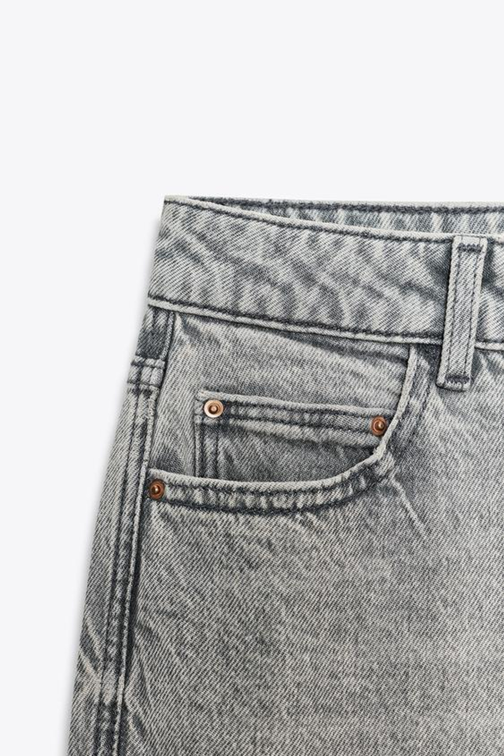 ZARA ДЖИНСЫ MOM FIT COMFORT Z.01 С ВЫСОКОЙ ПОСАДКОЙ, СЕРЫЙ