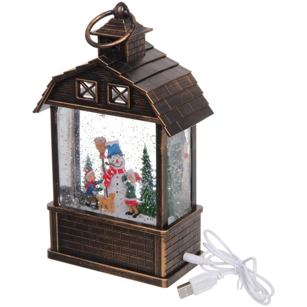 Сувенир с подсветкой «Зимняя история» 14,4*7,8*24 см (работает от 3*АА и USB+музыка, подсветка)