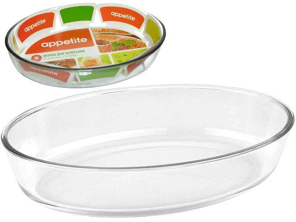 Форма жаропрочная 1,6л овал 26*18*6см тм Appetite