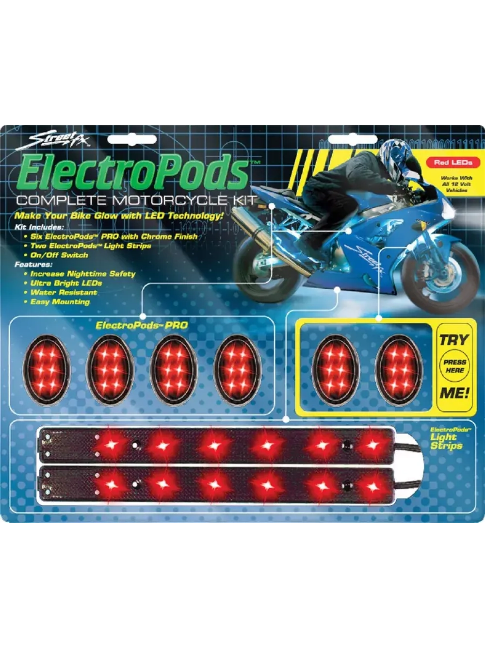 Подсветка ElectroPods L.E.D черно-красн. полоски