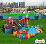 Надувной аквапарк с бассейном и горками «Океан веселья», 15×15×6 м