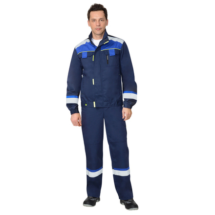 Куртка СИРИУС-БОСТОН т.синяя с васильковой и черной отделкой