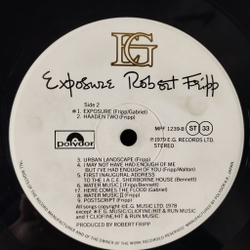 Винтажная виниловая пластинка LP Robert Fripp Exposure (Japan 1979) (No Obi) King Crimson