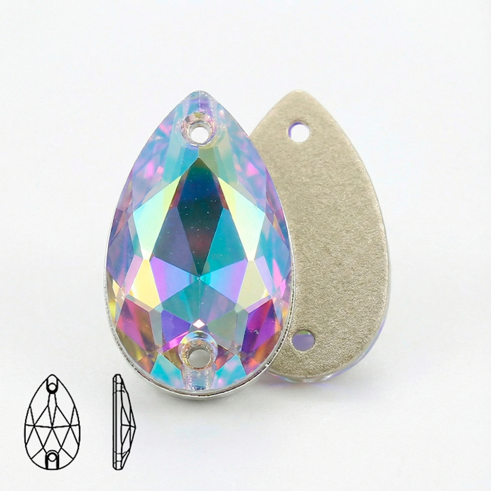Стразы капля (Pear/Teardrop) Crystal AB