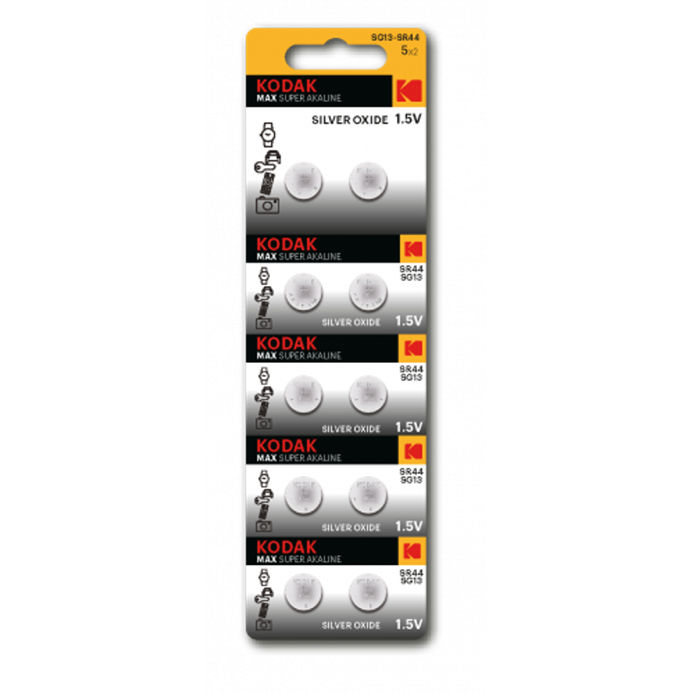 Батарейки Kodak SG13 SR1154, SR44 MAX Silver Oxid Button Cell | Кнопочные (часовые)